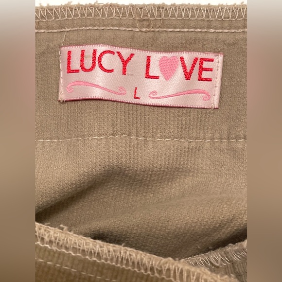 Lucy Love Lrg Vintage 2000s y2k thin corduroy stretch skirt surf patch pockets - Picture 7 of 9